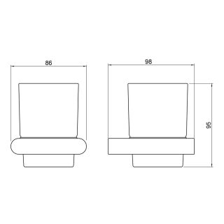 Стакан для зубных щёток Timo Luiro 18432/17 золото матовое